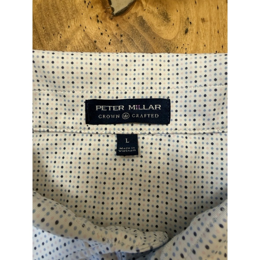 Oakmont Country Club• Peter Millar Crown Crafted Mens L Polka Dot Chest Pocket - Picture 2 of 10